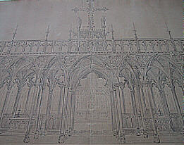 Pugin's original design for the stone arches