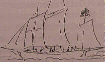 sketch by Pugin of his boat