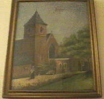 painting of church which was destroyed by a bomb