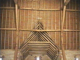 roof rafters inside the barn
