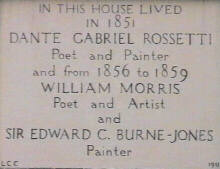 Plaque is on a Regency house in Red Lion Square, Bloomsbury.