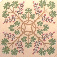 coloured drawing of flower pattern